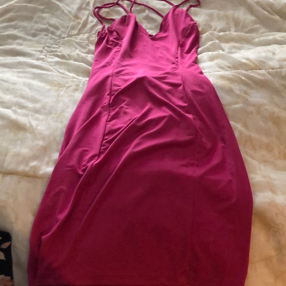 Pink open back new dress